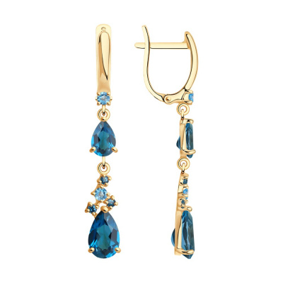 Серьги из золота, Красное золото металл, проба 585, 