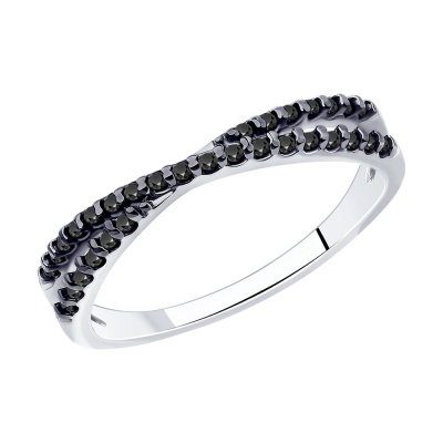 Кольцо из серебра, Родированное серебро металл, проба 925, 31  Фианит недраг Круг 1