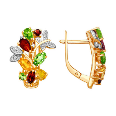 Серьги из золота, Красное золото металл, проба 585, 