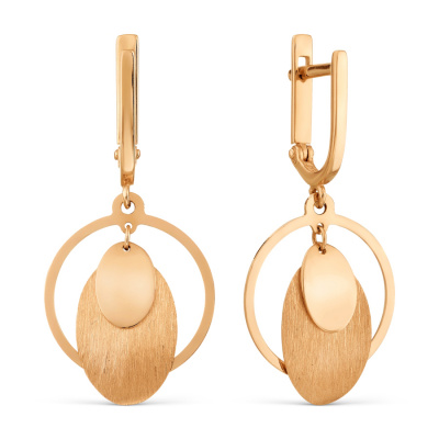 Серьги из золота, Красное золото металл, проба 585, 