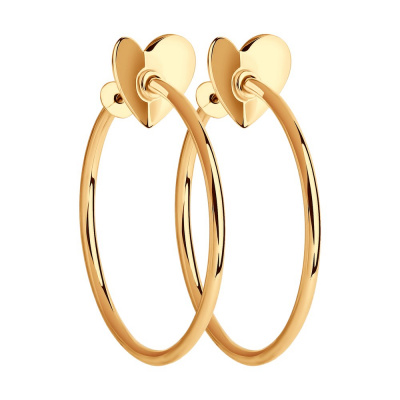 Серьги из золота, Красное золото металл, проба 585, 