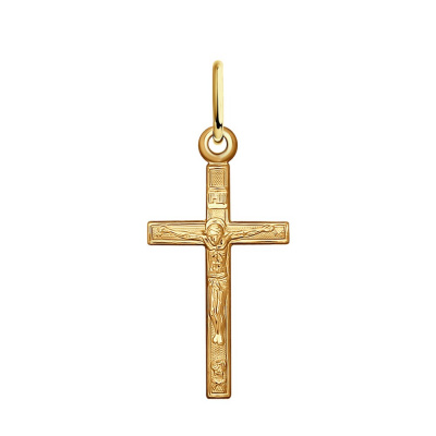 Крест из серебра, Золочение розовое металл, проба 925, 