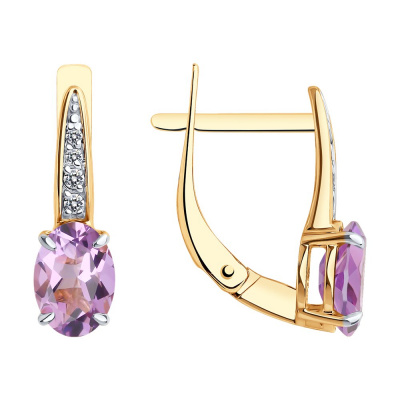 Серьги из золота, Красное золото металл, проба 585, 