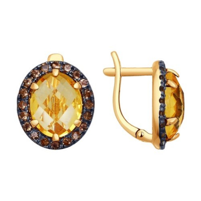 Серьги из золота, Красное золото металл, проба 585, 