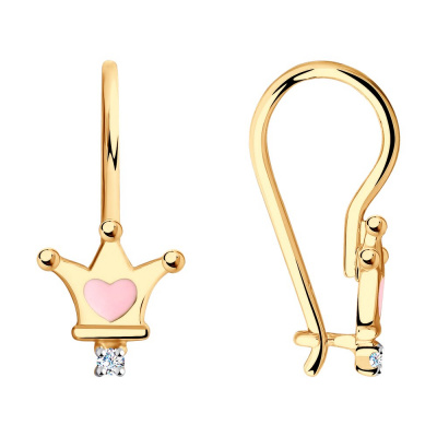 Серьги из золота, Красное золото металл, проба 585, 