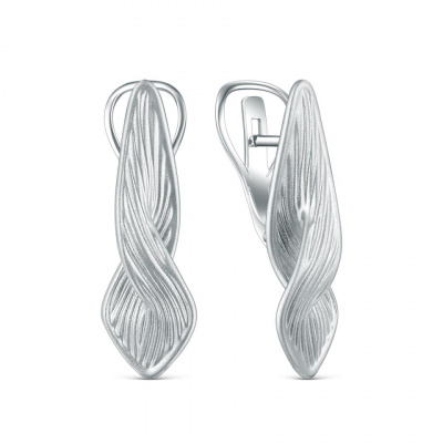 Серьги из серебра, Родированное серебро металл, проба 925, 