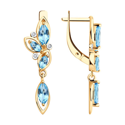 Серьги из золота, Красное золото металл, проба 585, 