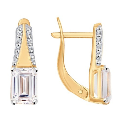 Серьги из золота, Красное золото металл, проба 585, 