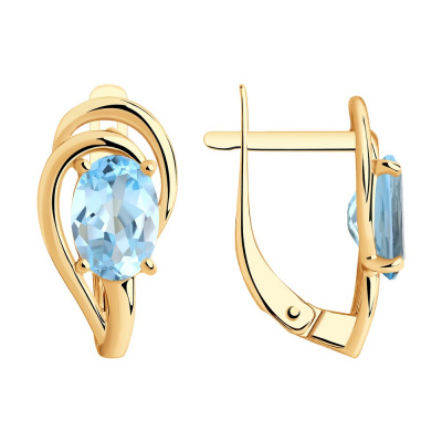 Серьги из золота, Красное золото металл, проба 585, 