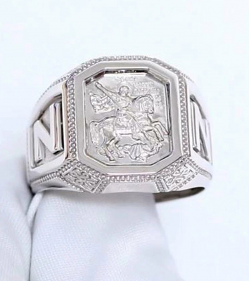 Кольцо из серебра, Родированное серебро металл, проба 925, 