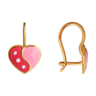 Серьги из золота, Красное золото металл, проба 585, 