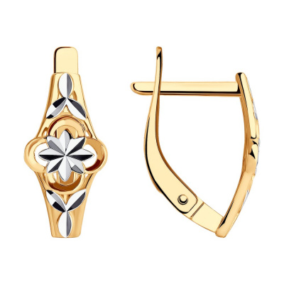 Серьги из золота,  металл, проба 375, 