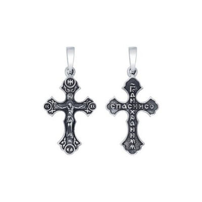 Крест из серебра, Чернёное серебро металл, проба 925, 