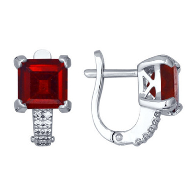 Серьги из серебра, Родированное серебро металл, проба 925, 