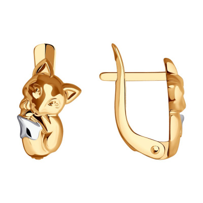 Серьги из золота, Красное золото металл, проба 585, 