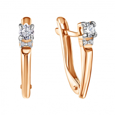Серьги из золота, Красное золото металл, проба 585, 