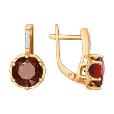 Серьги из золота, Красное золото металл, проба 585, 