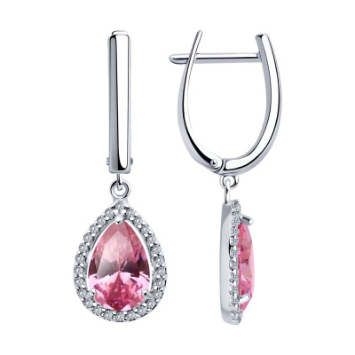 Серьги из серебра, Родированное серебро металл, проба 925, 