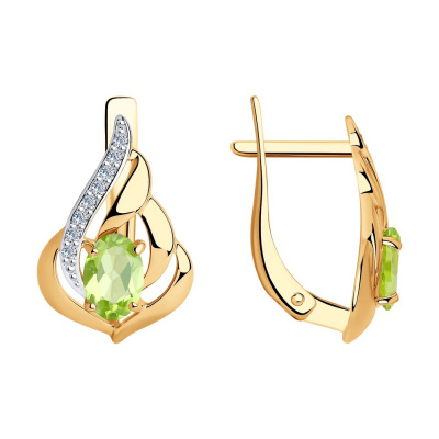 Серьги из золота, Красное золото металл, проба 585, 
