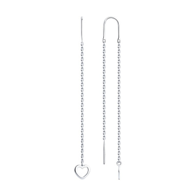 Серьги из серебра, Родированное серебро металл, проба 925, 