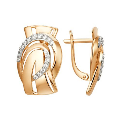 Серьги из золота, Красное золото металл, проба 585, 6 Фианит Кр 1,50 0,034 Бесцветный ,16 Фианит Кр 1,25 0,051 Бесцветный ,14 Фианит Кр 1,00 0,024 Бесцв