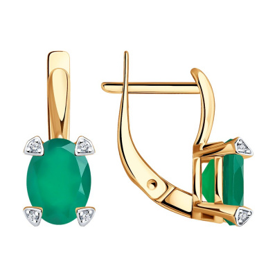 Серьги из золота, Красное золото металл, проба 585, 