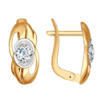 Серьги из золота, Красное золото металл, проба 585, 