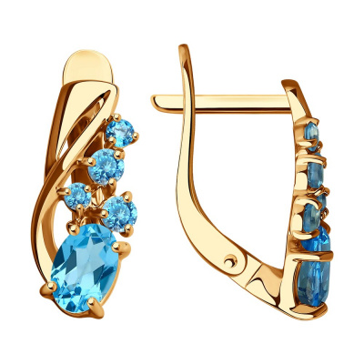 Серьги из золота, Красное золото металл, проба 585, 