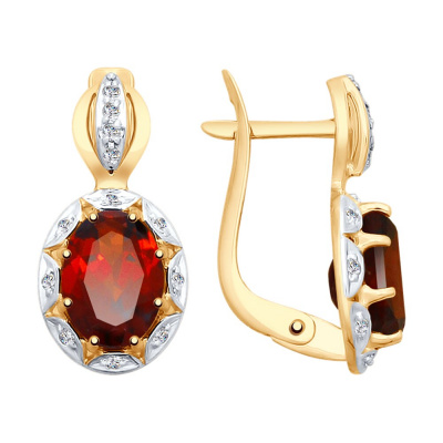 Серьги из золота,  металл, проба 375, 