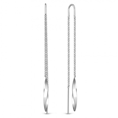 Серьги из серебра, Родированное серебро металл, проба 925, 