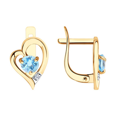 Серьги из золота, Красное золото металл, проба 585, 