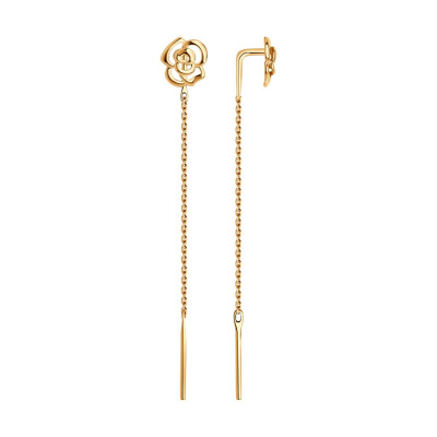 Серьги из золота, Красное золото металл, проба 585, 