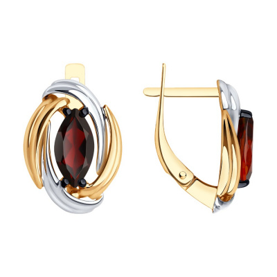 Серьги из золота, Красное золото металл, проба 585, 