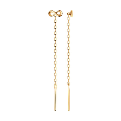 Серьги из золота, Красное золото металл, проба 585, 