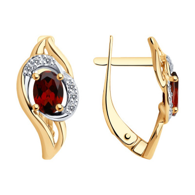 Серьги из золота, Красное золото металл, проба 585, 