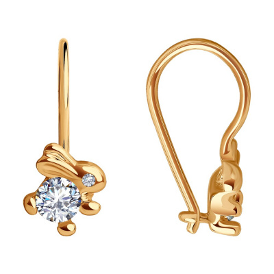 Серьги из золота, Красное золото металл, проба 585, 