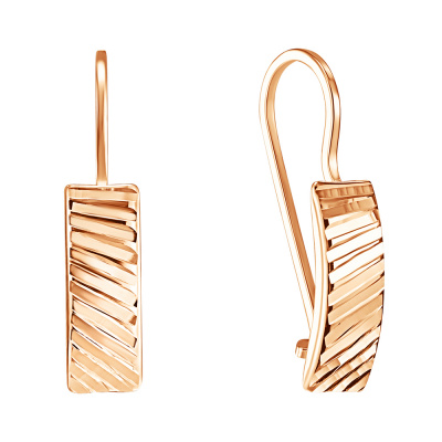 Серьги из золота, Красное золото металл, проба 585, 