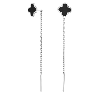 Серьги из серебра, Родированное серебро металл, проба 925, 