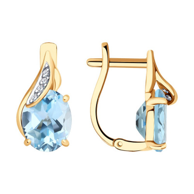 Серьги из золота, Красное золото металл, проба 585, 