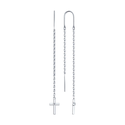 Серьги из серебра, Родированное серебро металл, проба 925, 2  Бр Круг 17    0,011 2/3А