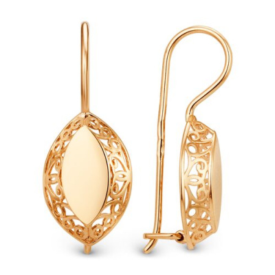 Серьги из золота, Красное золото металл, проба 585, 