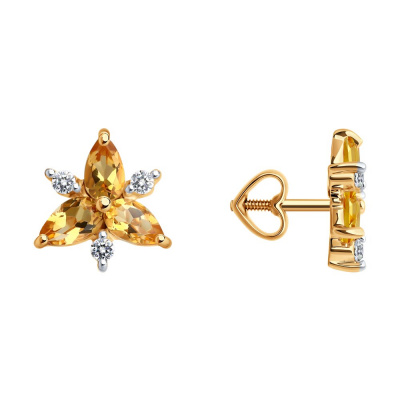 Серьги из золота, Красное золото металл, проба 585, 