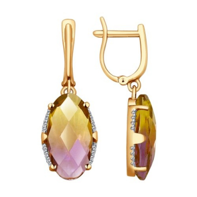 Серьги из золота, Красное золото металл, проба 585, 
