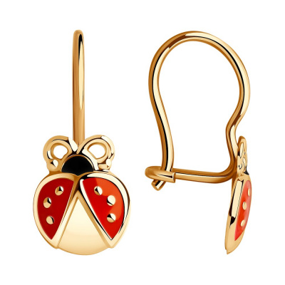 Серьги из золота, Красное золото металл, проба 585, 