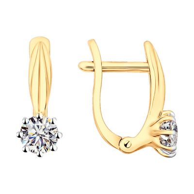 Серьги из серебра, Золочение розовое металл, проба 925, 