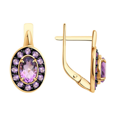 Серьги из золота, Красное золото металл, проба 585, 