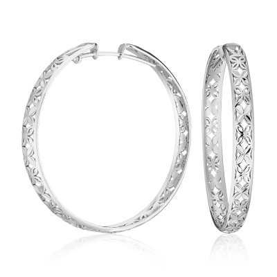 Серьги из серебра, Родированное серебро металл, проба 925, 