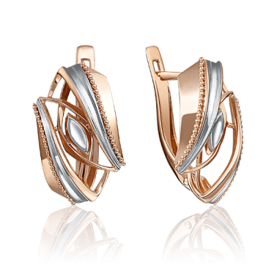 Серьги из золота, Красное золото металл, проба 585, 
