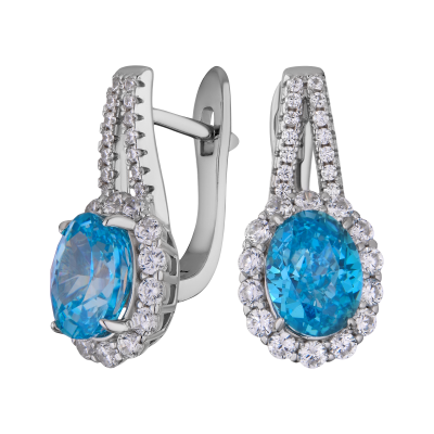 Серьги из серебра, Родированное серебро металл, проба 925, 