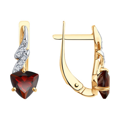 Серьги из золота, Красное золото металл, проба 585, 